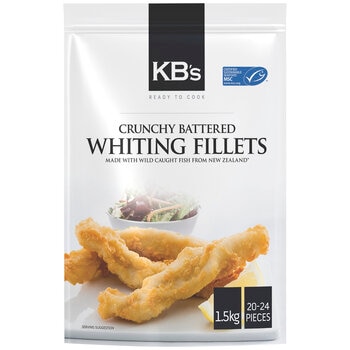 KB's Crunchy Battered Whiting Fillets 1.5kg