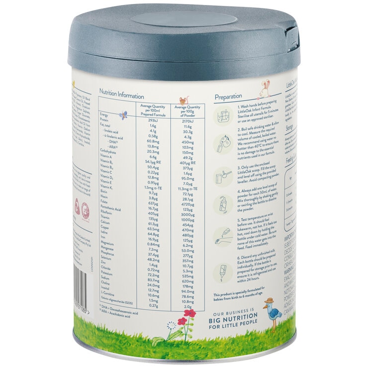 LittleOak Natural Goat Milk Infant Formula Stage 1 6 x 800g LittleOak Natural Goat Milk Infant Formula Stage 1 6 x 800g