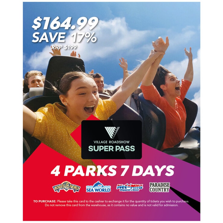 Village Roadshow Super Pass 7 Days 4 Parks Village Roadshow Super Pass 7 Days 4 Parks