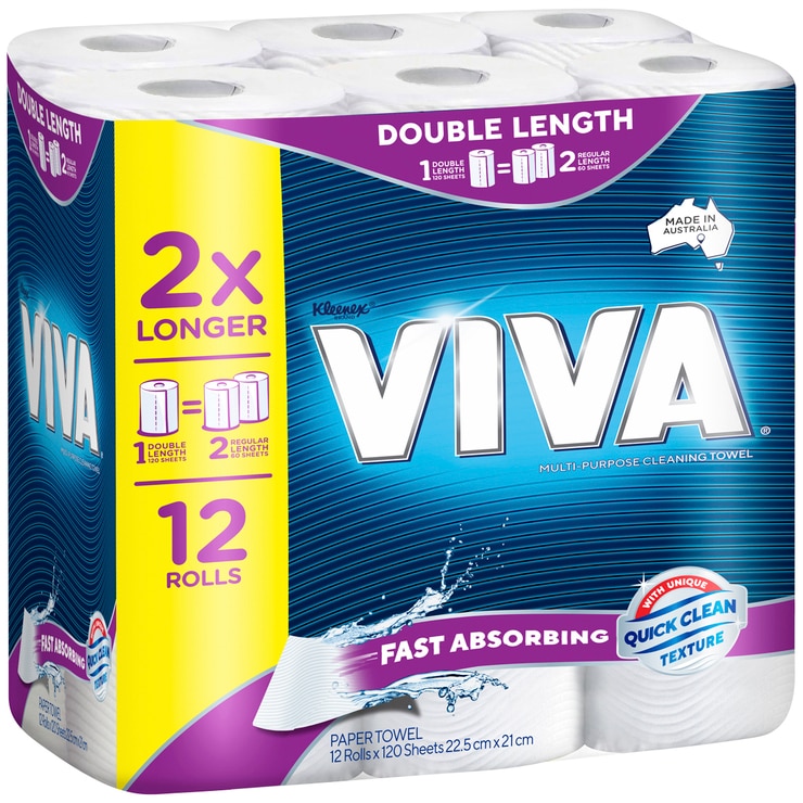 Viva Paper Towel Double Roll 12 x 120 Sheets Viva Paper Towel Double Roll 12 x 120 Sheets