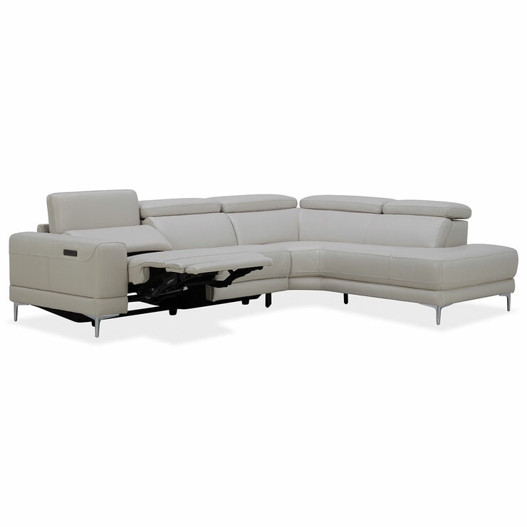 Aiden & Ivy Leather Power Sectional With Ratchet Headrest Aiden & Ivy Leather Power Sectional With Ratchet Headrest
