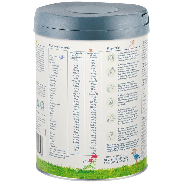 LittleOak Natural Goat Milk Follow-On Formula Stage 2 6x800g LittleOak Natural Goat Milk Follow-On Formula Stage 2 6x800g
