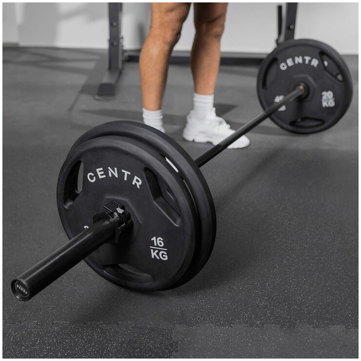 Centr 136kg Rubber Olympic Weight Set With Bar Centr 136kg Rubber Olympic Weight Set With Bar