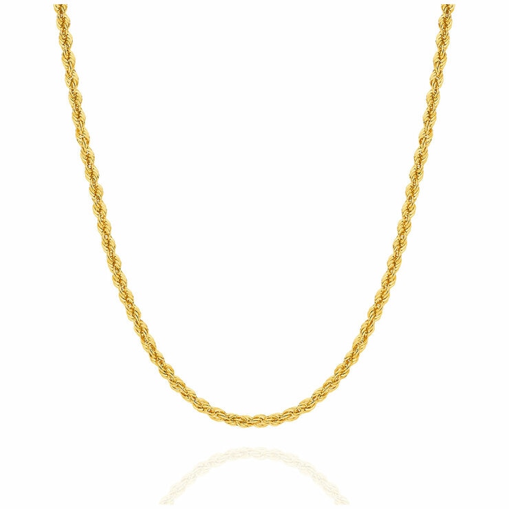 18KT Yellow Gold Diamond Cut Hollow Rope Chain 18KT Yellow Gold Diamond Cut Hollow Rope Chain