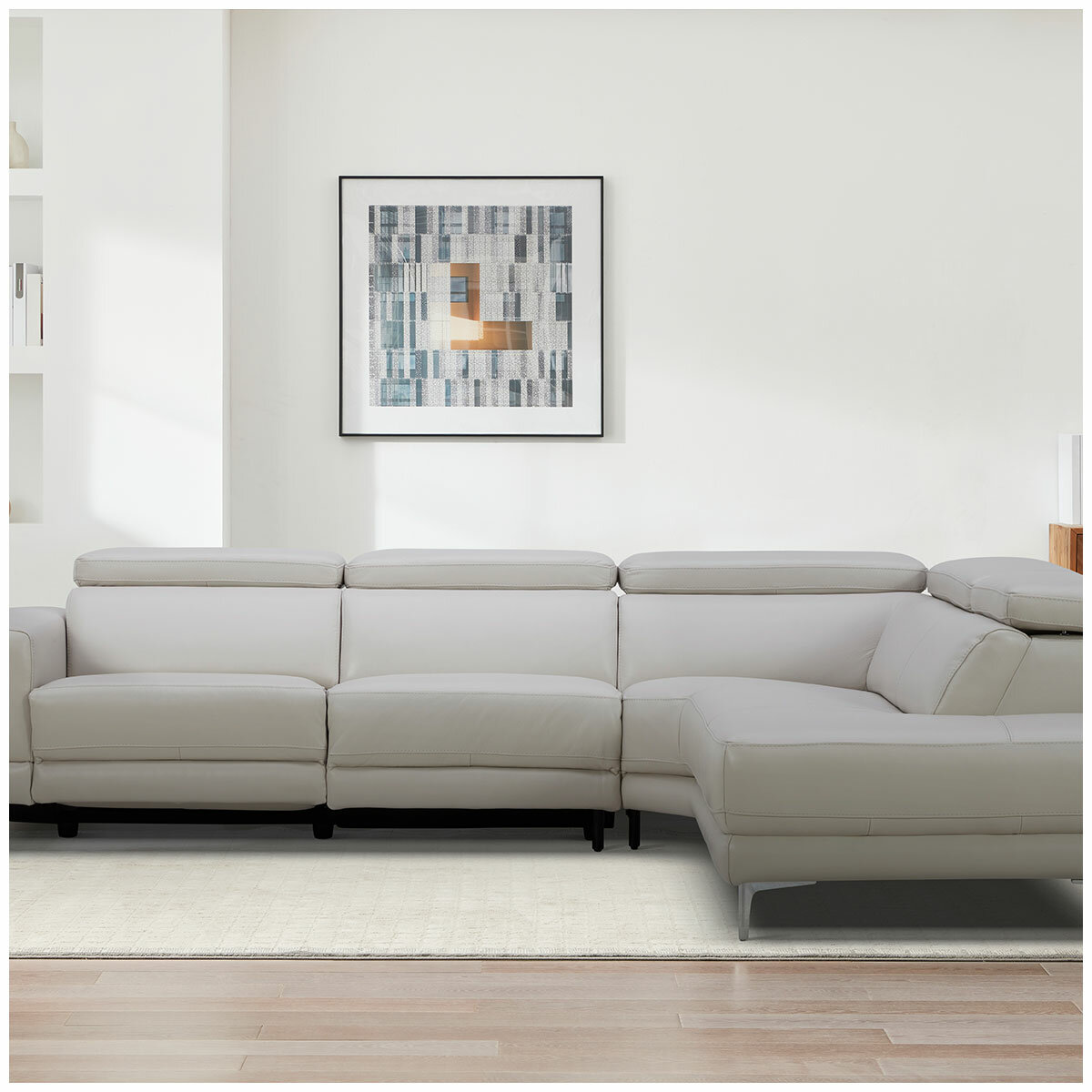 Aiden & Ivy Leather Power Sectional With Ratchet Headrest Aiden & Ivy Leather Power Sectional With Ratchet Headrest