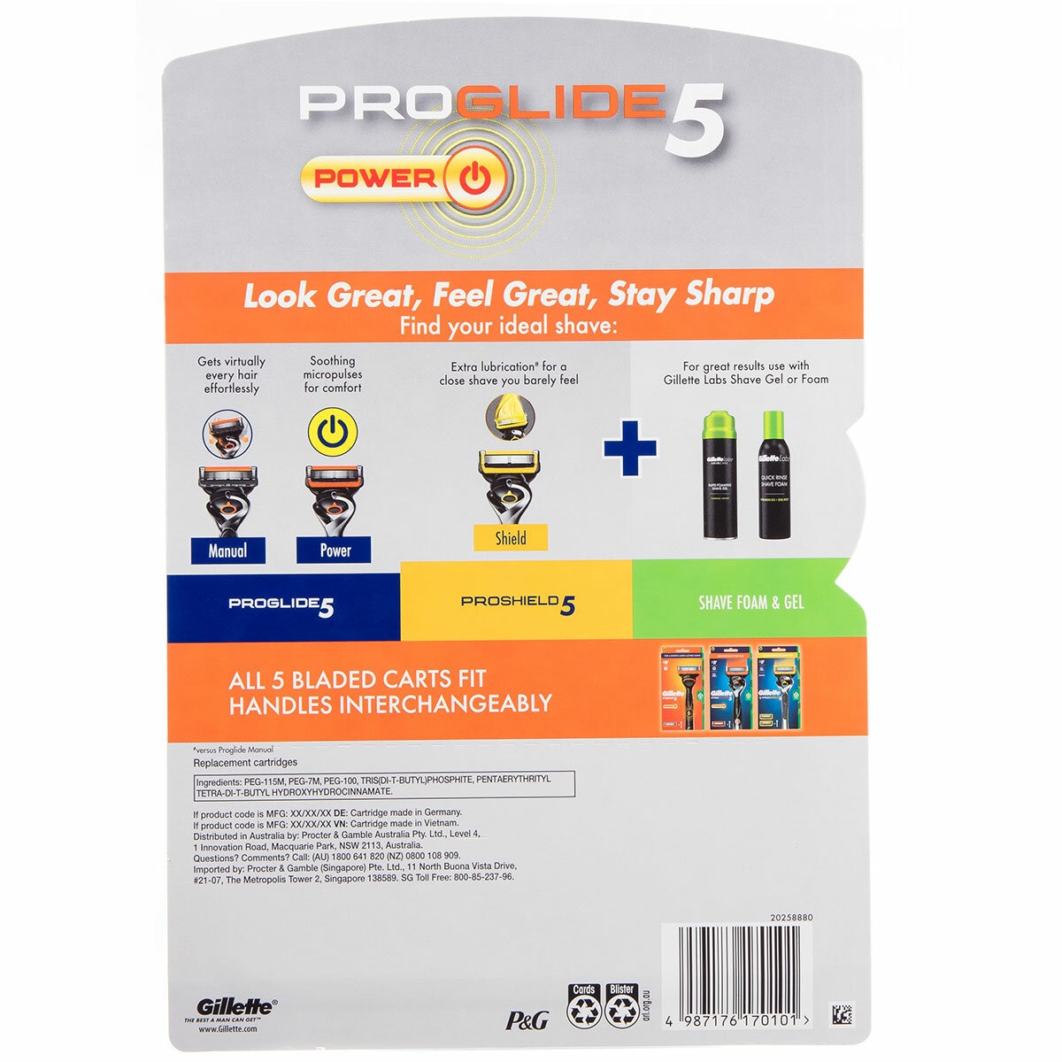 Gillette Proglide Power Cartridges 20ct Gillette Proglide Power Cartridges 20ct