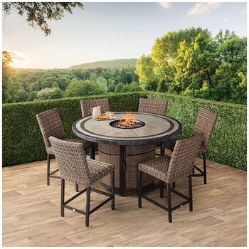 Agio Anderson High Dining Fire 7 Piece Set