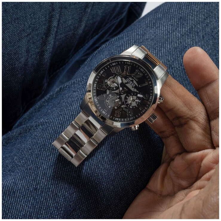 GUESS Parker Silver Tone Multifunction Men's Watch GUESS Parker Silver Tone Multifunction Men's Watch