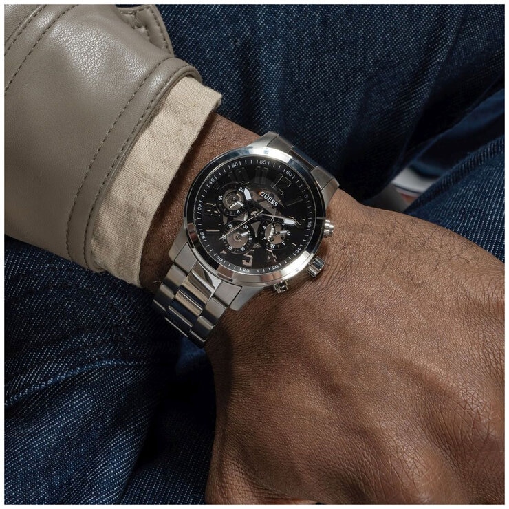 GUESS Parker Silver Tone Multifunction Men's Watch GUESS Parker Silver Tone Multifunction Men's Watch