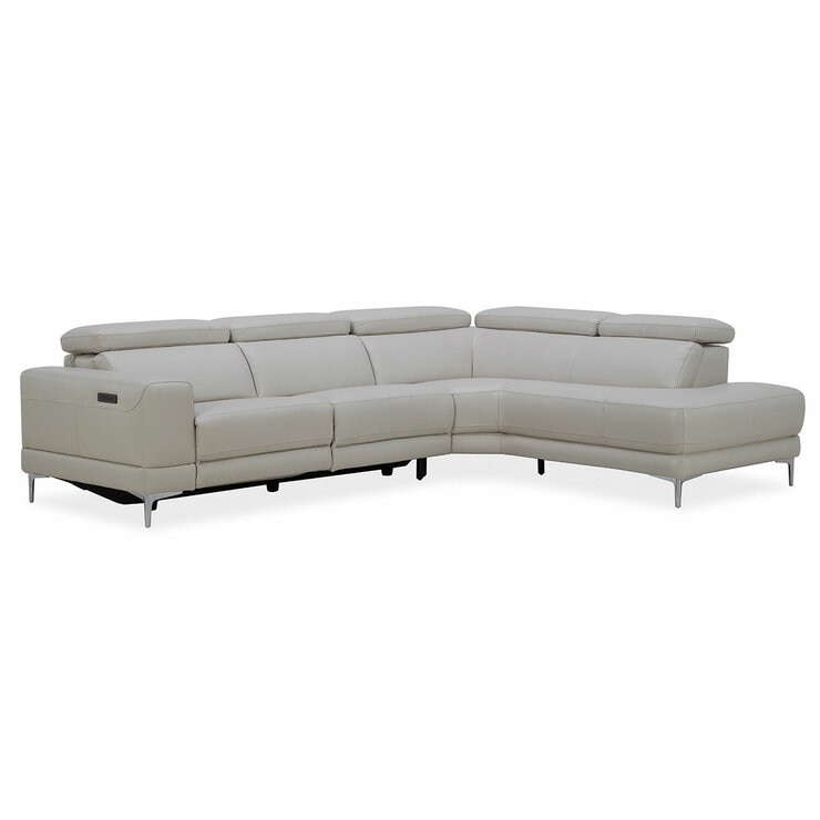 Aiden & Ivy Leather Power Sectional With Ratchet Headrest Aiden & Ivy Leather Power Sectional With Ratchet Headrest