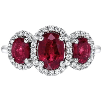 18KT White Gold Ruby And Diamond Ring