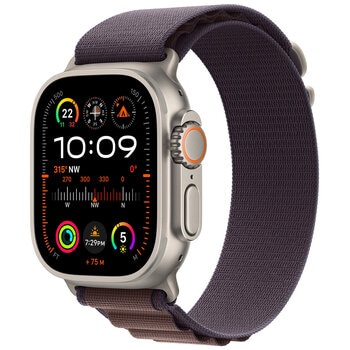 Apple Watch Ultra 2 GPS + Cellular, 49mm Titanium Case With Indigo Alpine Loop Medium