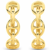 18KT Yellow Gold Mariner Link Hoop Earrings 18KT Yellow Gold Mariner Link Hoop Earrings