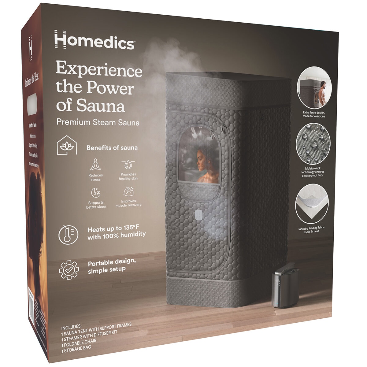 Homedics Premium Steam Sauna SPE-SN400-BK-AU Homedics Premium Steam Sauna SPE-SN400-BK-AU