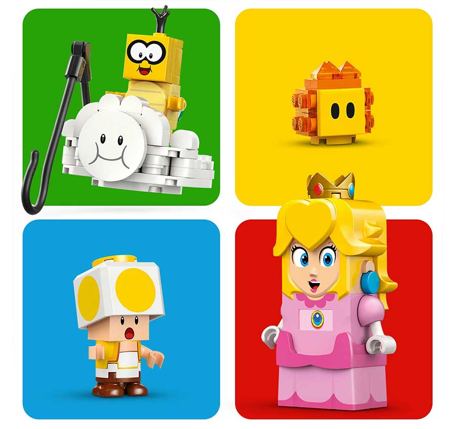 4 LEGO Super Mario figures