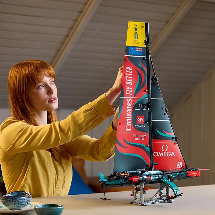 A racing yacht LEGO set for adults