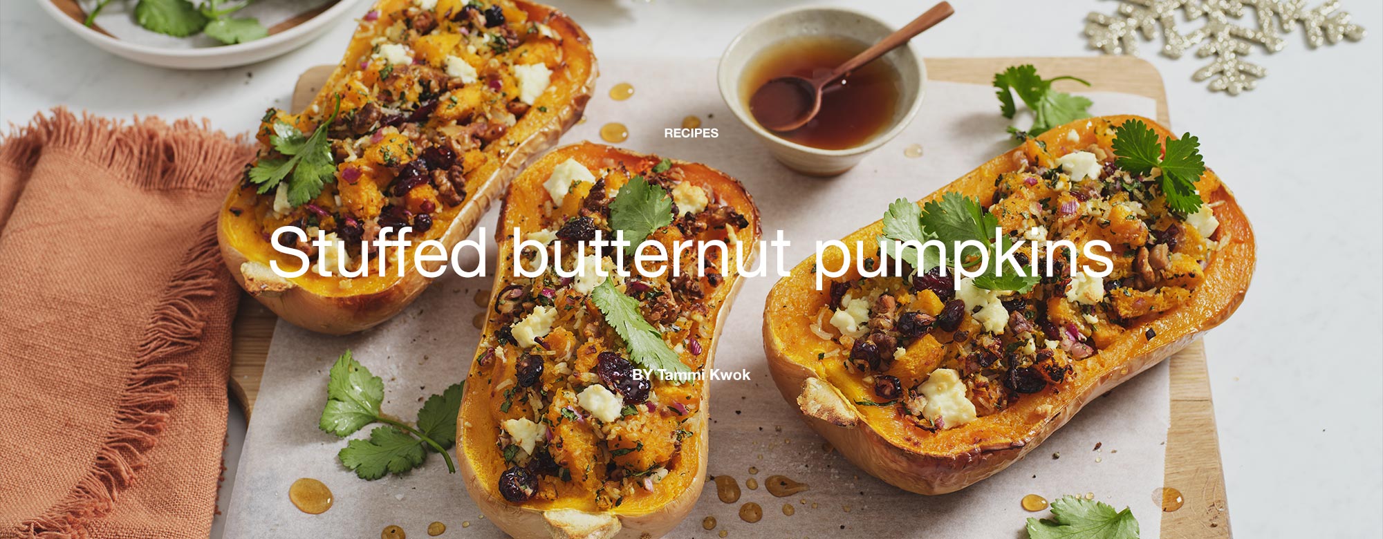 Stuffed butternut pumpkins