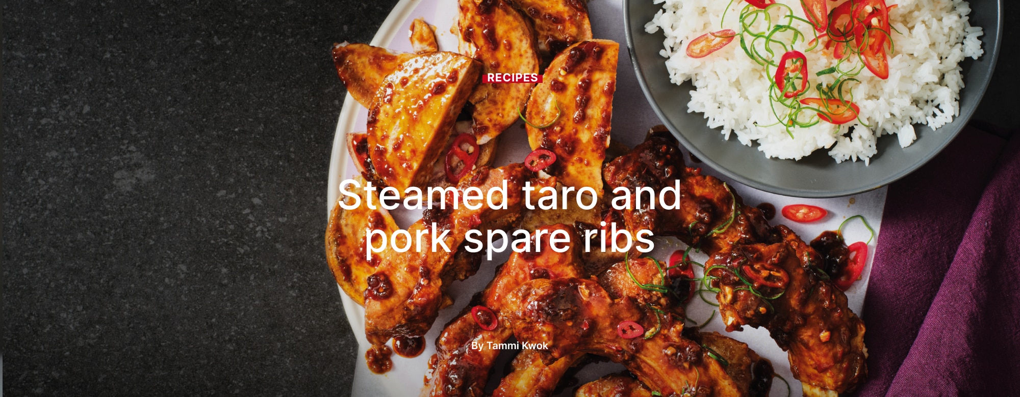 Steamed taro and
pork spare ribs