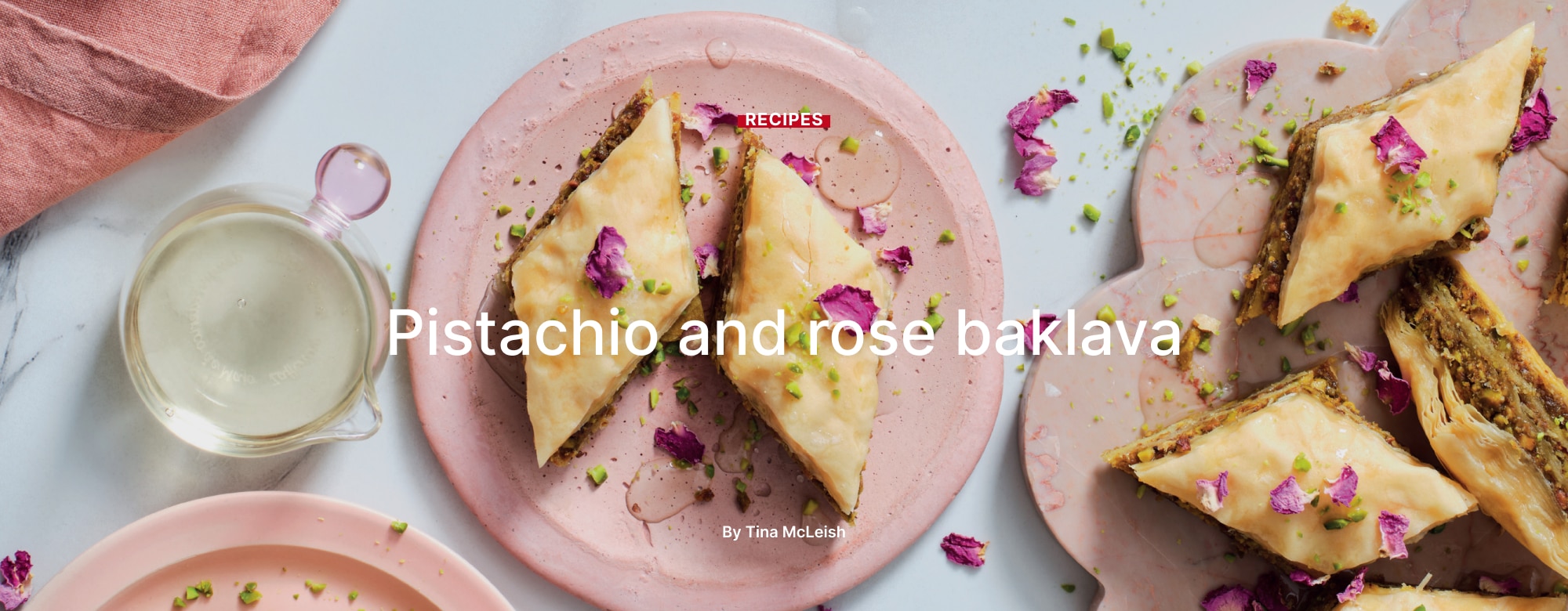 Pistachio and rose baklava