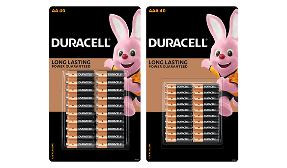 Duracell Alkaline Batteries AA or AAA 40 pack