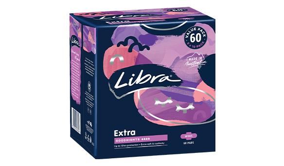 Libra Goodnight Extra Pads With Wings 60 pack