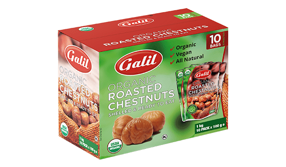 Galil Organic Roasted Chestnuts10 x 100g 