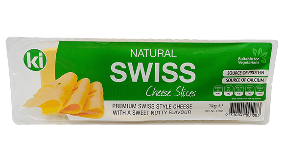 KI Natural Swiss Cheese Slices 1kg