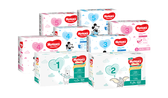 Huggies	Nappies Size 1-5