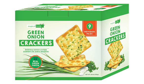 Tropical Fields Green Onion Crackers 9 x 80g