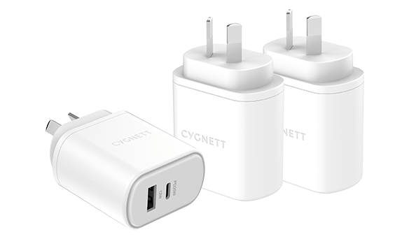 Cygnett PowerPlus 32W USB-C+USB-A Wall Charger 3 pack