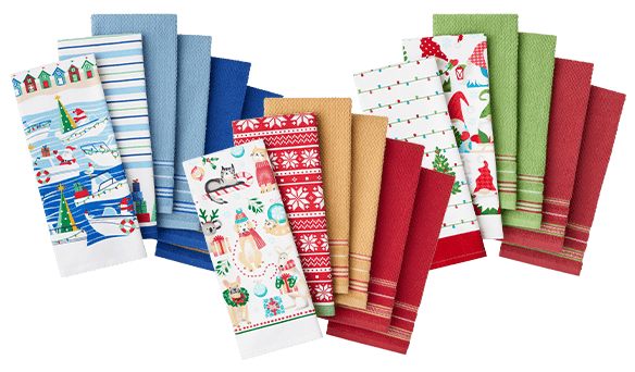 Town & Country Holiday Kitchen Towels 6 pack