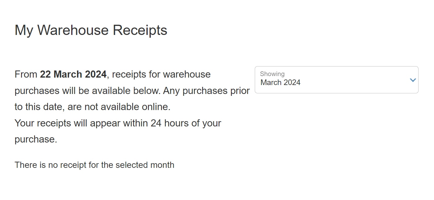 Specify your in-warehouse purchase date