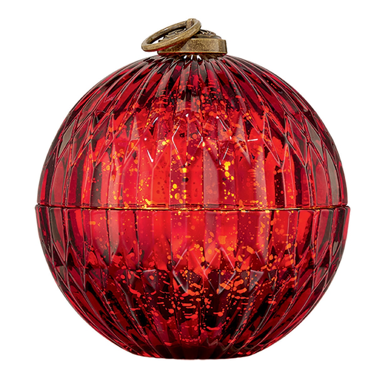 Glass Ornament with LED Candle 3PC