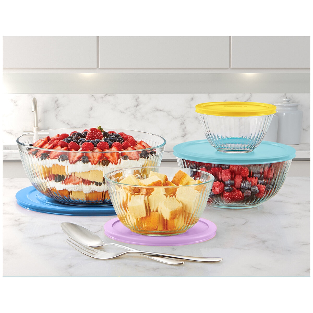 Pyrex Sculpted Mixing Bowls 8 Piece Set