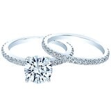 Platinum 1.68ctw Round Brilliant Cut Diamond Wedding Set