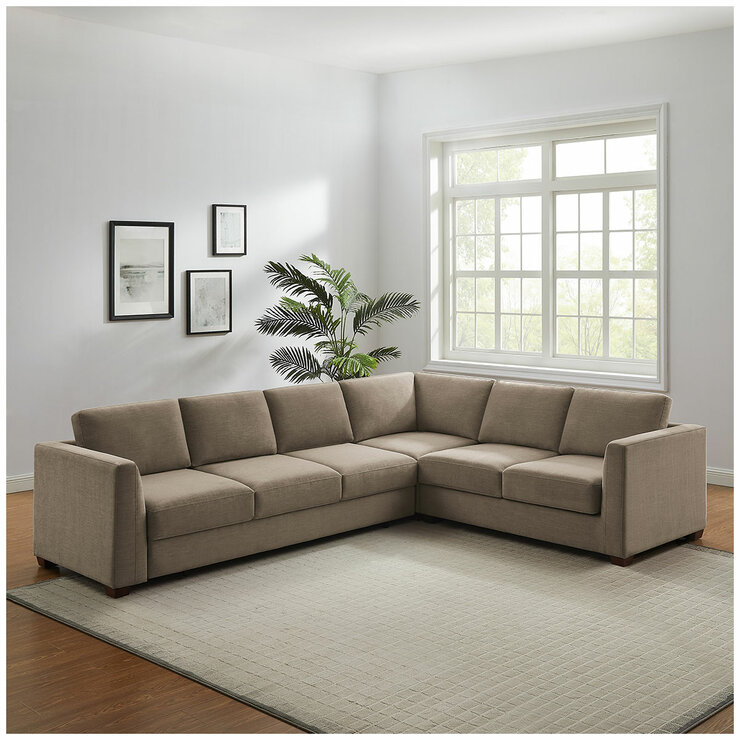 Thomasville Caler 3 Piece Fabric Sectional with Sleeper and Storage Seat Thomasville Caler 3 Piece Fabric Sectional with Sleeper and Storage Seat