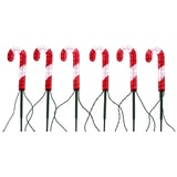 Candy Cane Lawn Stakes Set of 6