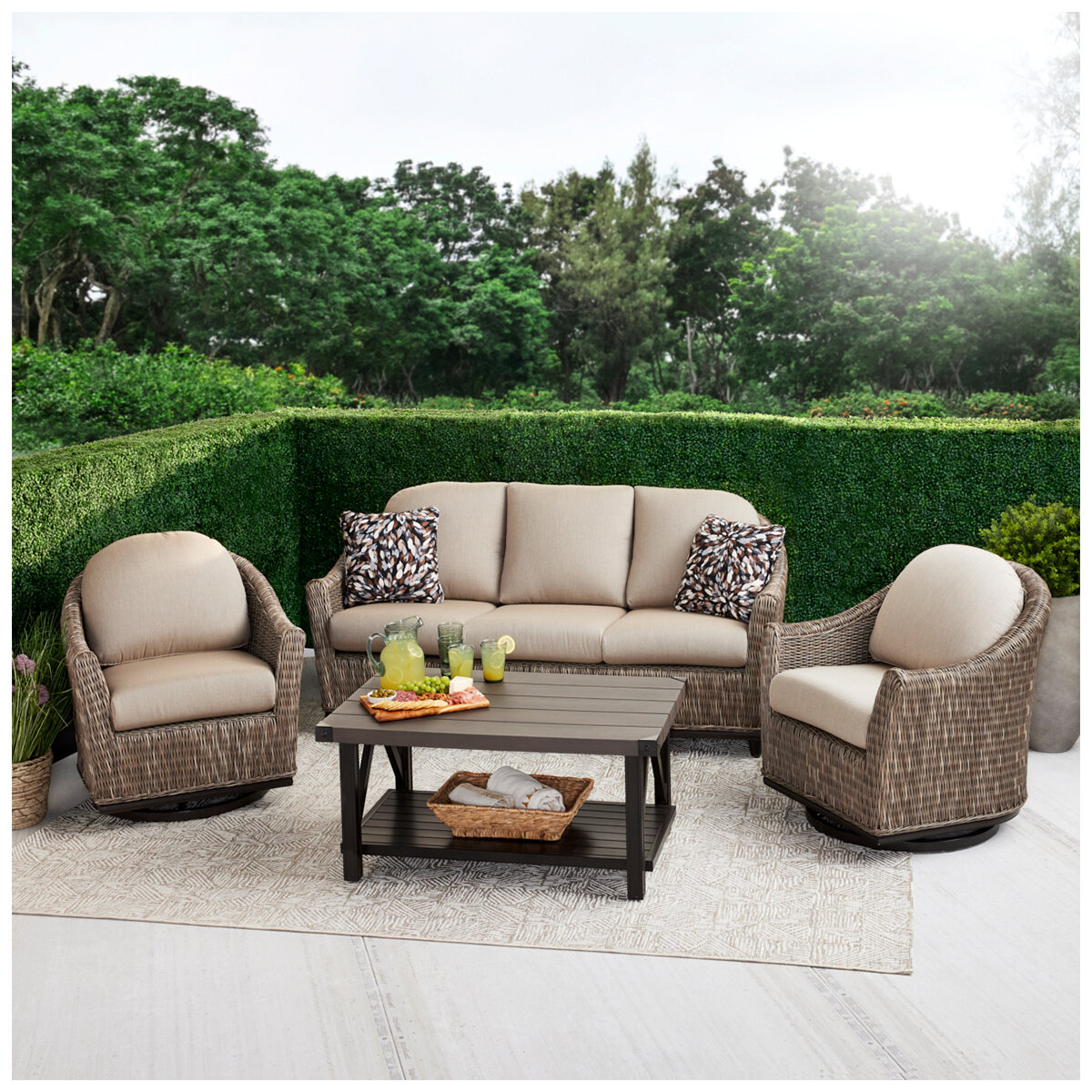 Agio Amelia Woven 4 Piece Deep Seating Set | Costco Austr...