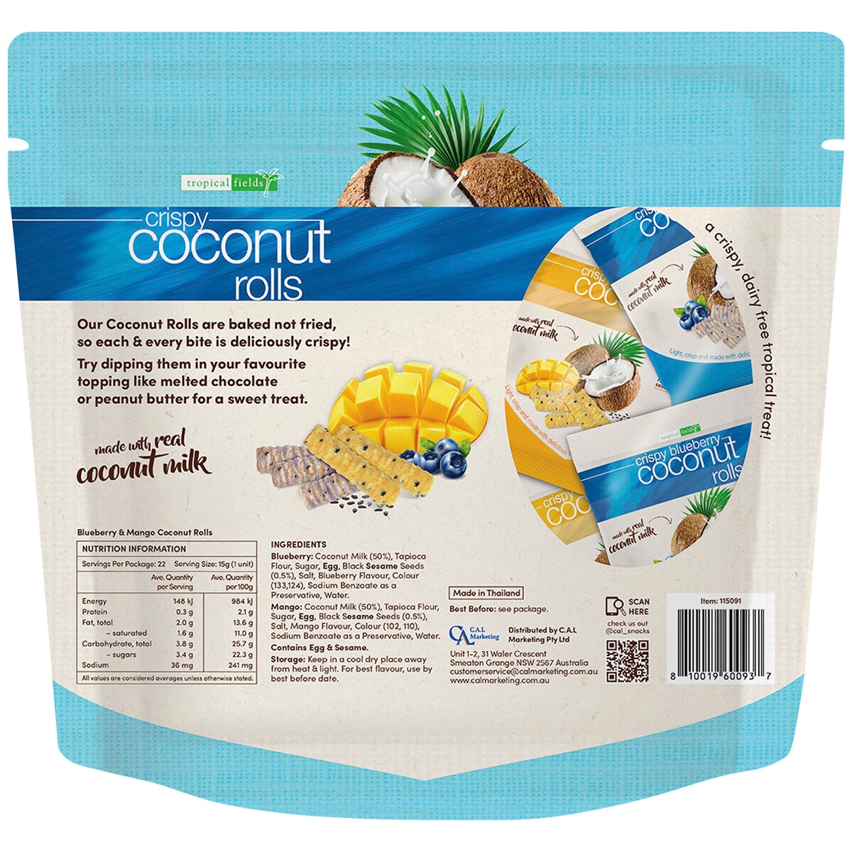 Tropical Fields Coconut Rolls Multipack 22 x 15g | Costco...