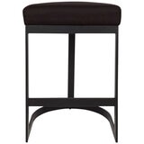 Café Lighting Brooke Black Kitchen Stool Black Linen