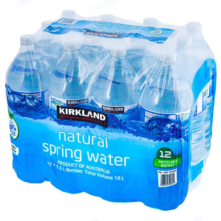 Kirkland Signature Natural Spring Water 12 x 1.5L Bottles | Costco ...