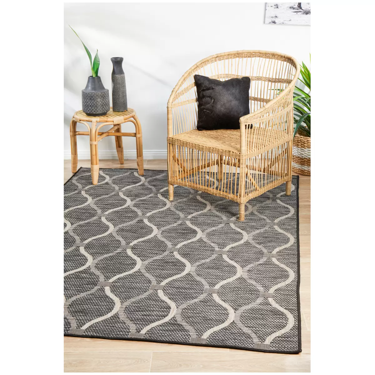 Rug Culture Terrace 5501 Black Indoor/Outdoor 230 x 160cm