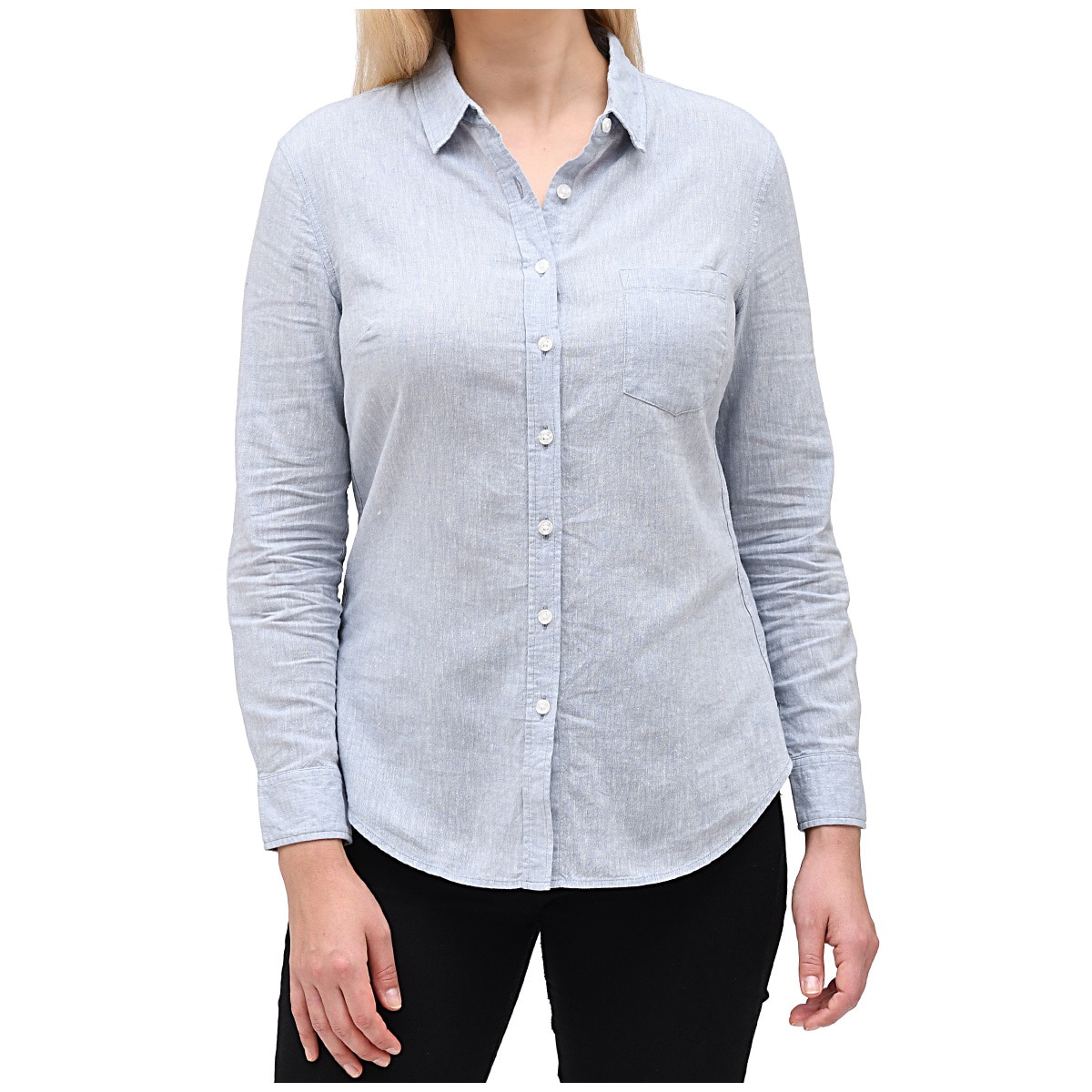 Jachs Girlfriend Women's Linen Shirt Light Blue | Costco ...