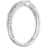 18KT White Gold 0.15CTW Diamond 2 Row Fashion Ring