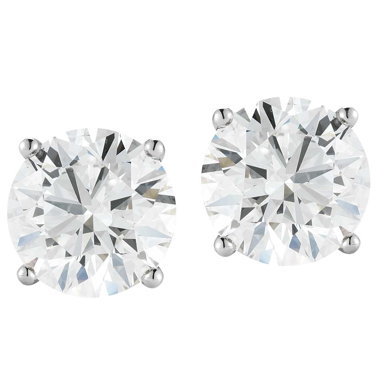 Platinum 2.00ctw Round Brilliant Cut Diamond Stud Earrings