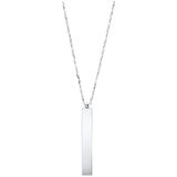 14KT White Gold Shinly Bar Necklace