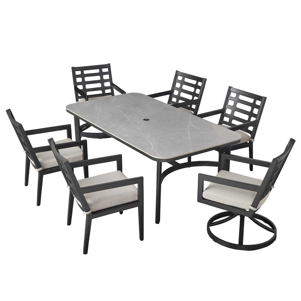 Agio Formia 7 Piece Metal Dining Set Agio Formia 7 Piece Metal Dining Set