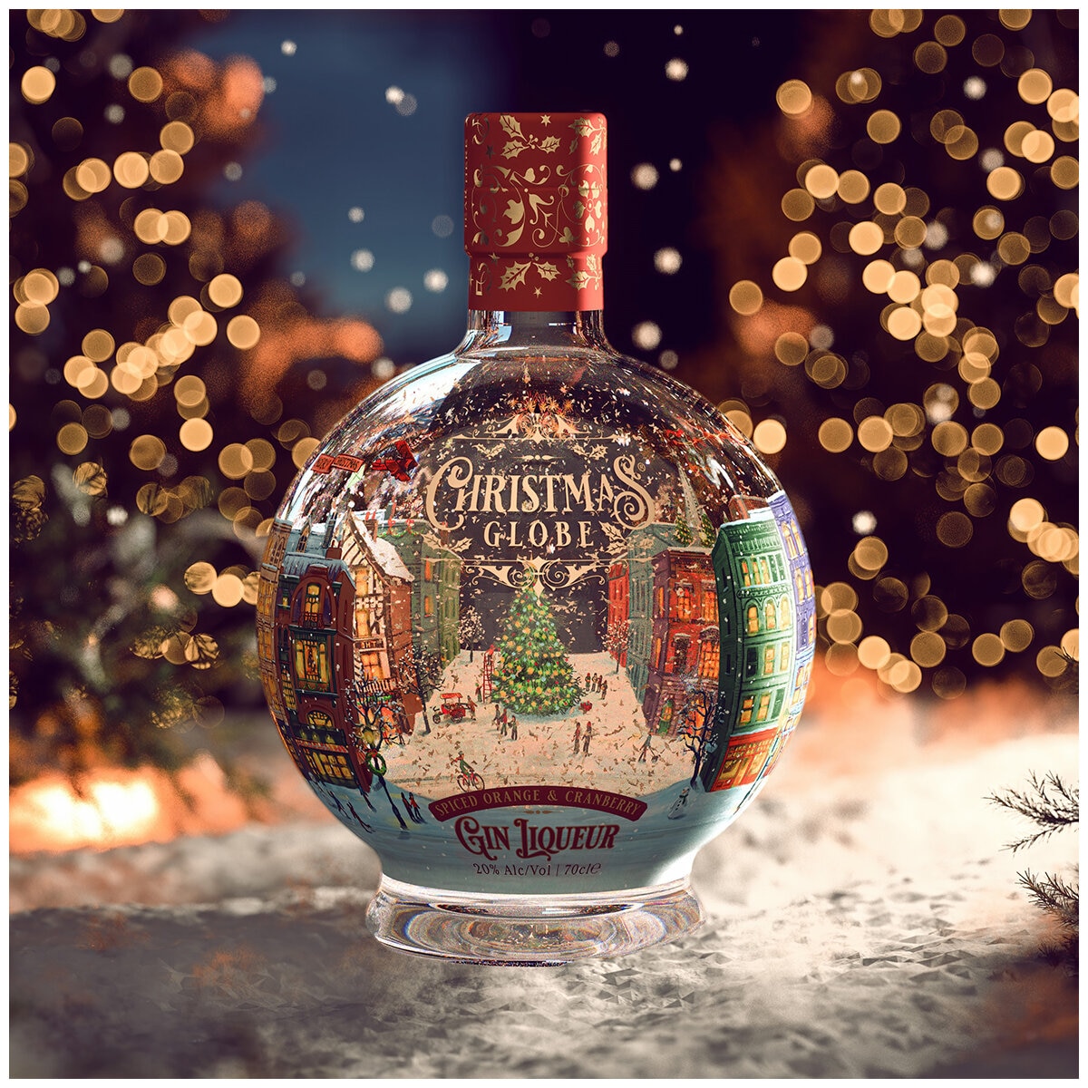 Spiced Orange Light Snowglobe Gin Up and Cranberry