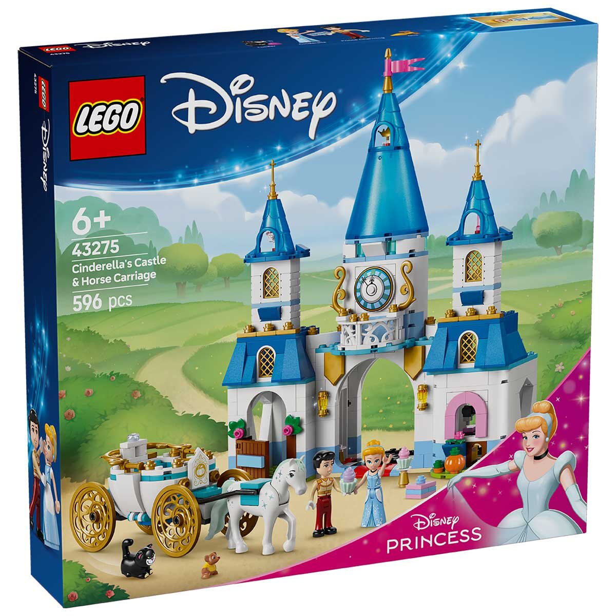 LEGO Disney Princess Cinderella’s Castle & Horse Carriage Building Set 43275