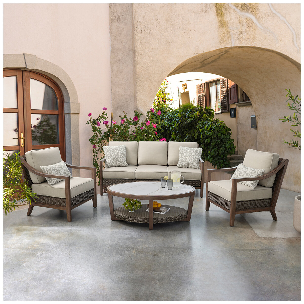 Agio Mitchell 4 Piece Woven Deep Seating Set